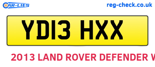 YD13HXX are the vehicle registration plates.