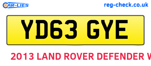 YD63GYE are the vehicle registration plates.