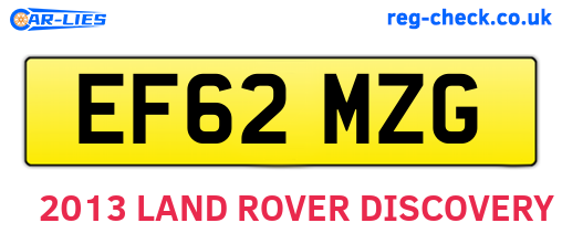 EF62MZG are the vehicle registration plates.