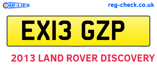 EX13GZP are the vehicle registration plates.