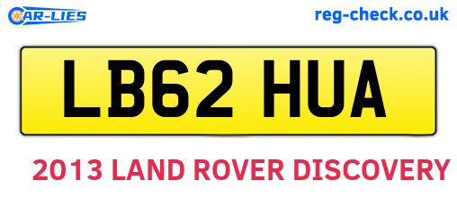 LB62HUA are the vehicle registration plates.