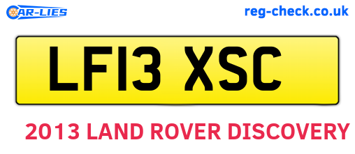 LF13XSC are the vehicle registration plates.