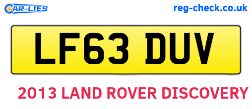 LF63DUV are the vehicle registration plates.