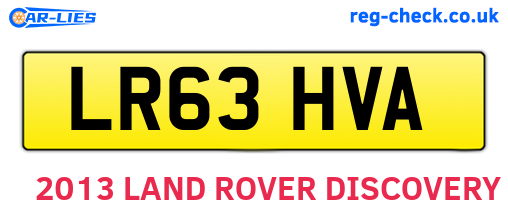 LR63HVA are the vehicle registration plates.