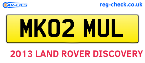 MK02MUL are the vehicle registration plates.