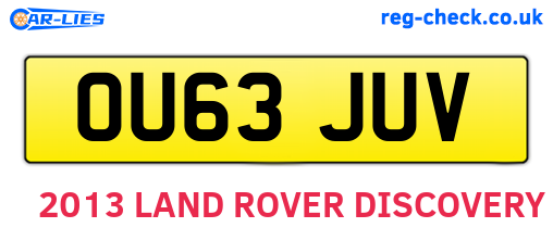 OU63JUV are the vehicle registration plates.