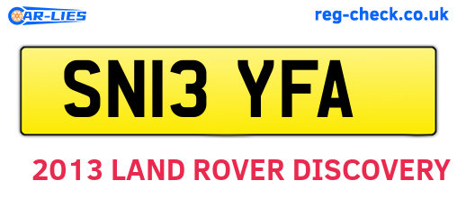 SN13YFA are the vehicle registration plates.