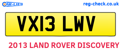VX13LWV are the vehicle registration plates.