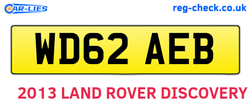 WD62AEB are the vehicle registration plates.
