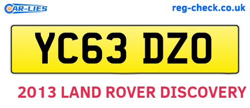 YC63DZO are the vehicle registration plates.
