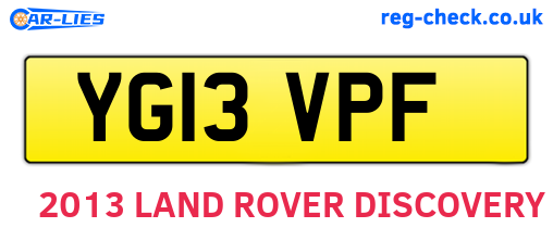 YG13VPF are the vehicle registration plates.