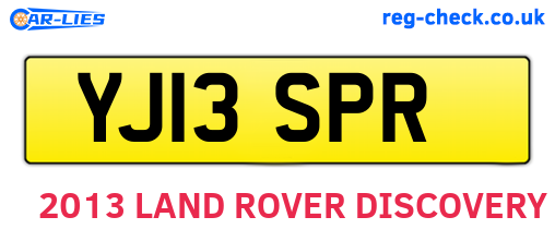 YJ13SPR are the vehicle registration plates.