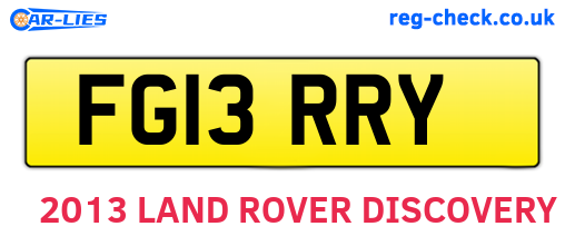 FG13RRY are the vehicle registration plates.