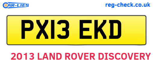 PX13EKD are the vehicle registration plates.