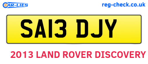 SA13DJY are the vehicle registration plates.