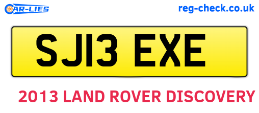 SJ13EXE are the vehicle registration plates.