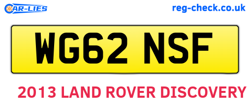 WG62NSF are the vehicle registration plates.