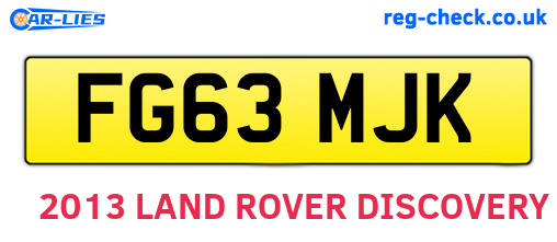 FG63MJK are the vehicle registration plates.
