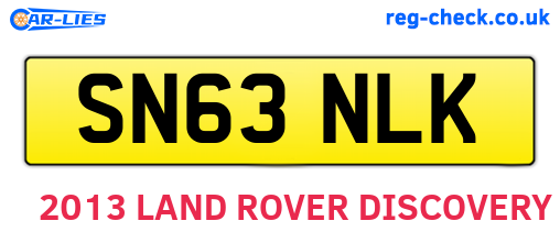 SN63NLK are the vehicle registration plates.