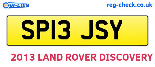 SP13JSY are the vehicle registration plates.