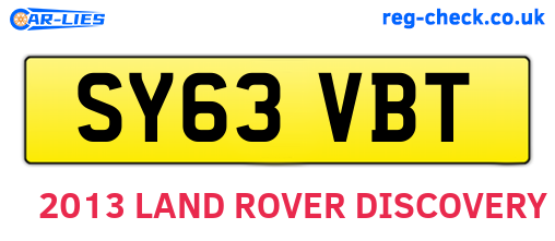 SY63VBT are the vehicle registration plates.