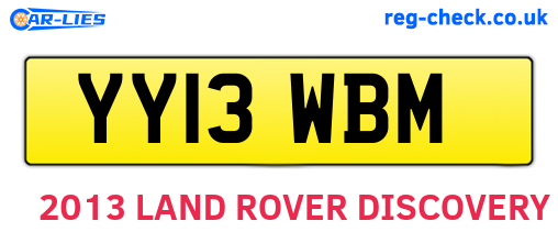 YY13WBM are the vehicle registration plates.