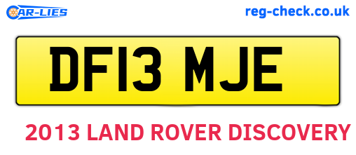 DF13MJE are the vehicle registration plates.
