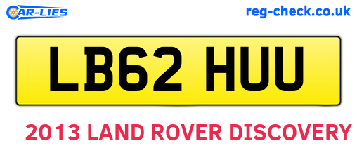 LB62HUU are the vehicle registration plates.
