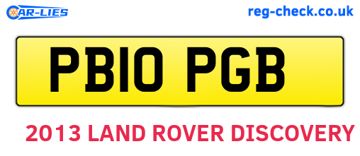PB10PGB are the vehicle registration plates.