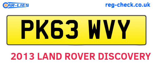 PK63WVY are the vehicle registration plates.