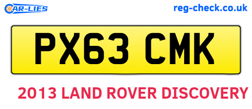 PX63CMK are the vehicle registration plates.