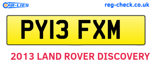 PY13FXM are the vehicle registration plates.