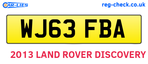 WJ63FBA are the vehicle registration plates.