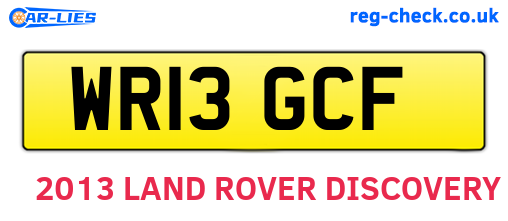 WR13GCF are the vehicle registration plates.
