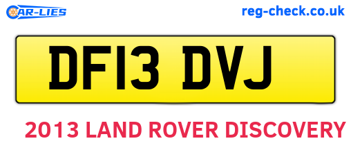 DF13DVJ are the vehicle registration plates.
