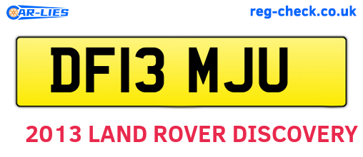 DF13MJU are the vehicle registration plates.