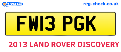 FW13PGK are the vehicle registration plates.