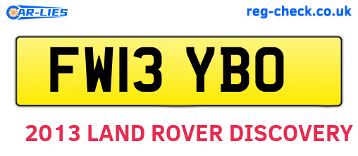 FW13YBO are the vehicle registration plates.
