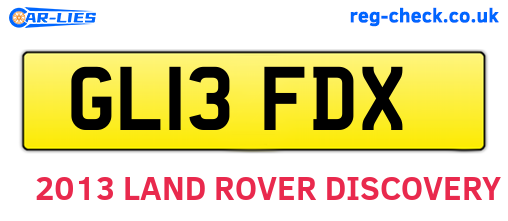 GL13FDX are the vehicle registration plates.