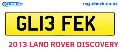 GL13FEK are the vehicle registration plates.