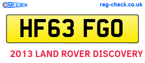 HF63FGO are the vehicle registration plates.