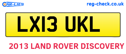 LX13UKL are the vehicle registration plates.