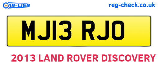 MJ13RJO are the vehicle registration plates.