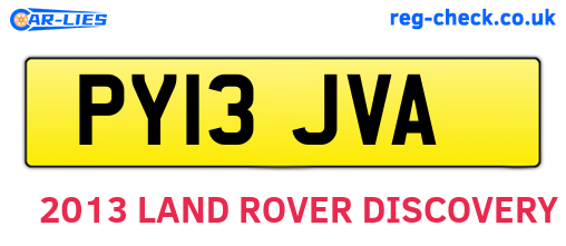 PY13JVA are the vehicle registration plates.