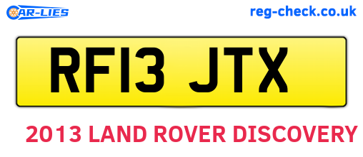 RF13JTX are the vehicle registration plates.