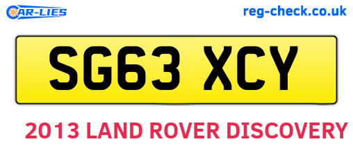 SG63XCY are the vehicle registration plates.