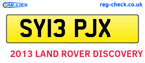 SY13PJX are the vehicle registration plates.