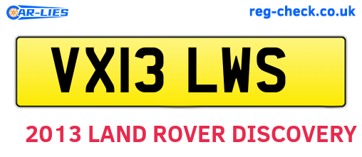 VX13LWS are the vehicle registration plates.