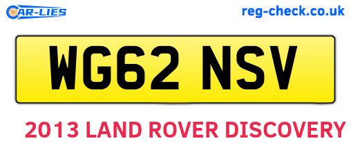 WG62NSV are the vehicle registration plates.
