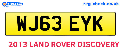 WJ63EYK are the vehicle registration plates.